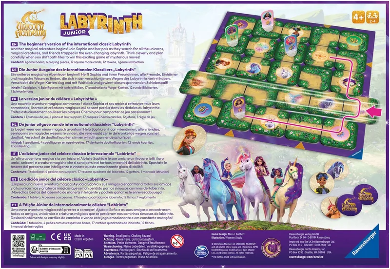 Spiel Unicorn Academy Junior Labyrinth, Kinderspiel, Made in Europe von Ravensburger in Mehrfarbig – Produktfoto 2 von 3