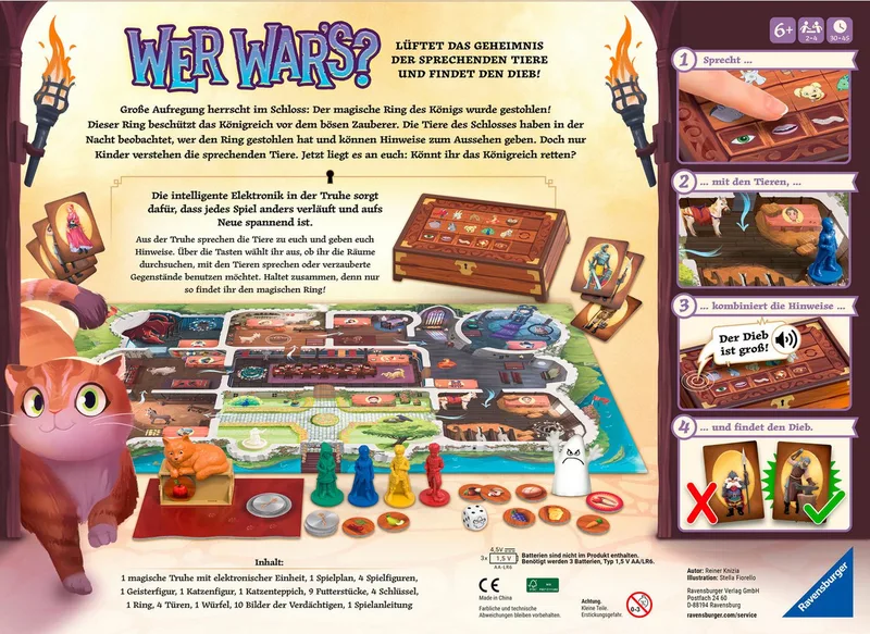 Spiel Wer war's?, Kinderspiel, mit Elektronik, Made in Europe van Ravensburger in Meerkleurig – productfoto 2 van 5