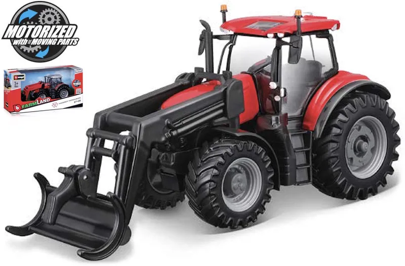 Case Ih - Modelauto - Schaal 10 CM fra Bburago i Rød, Sort – produktbillede