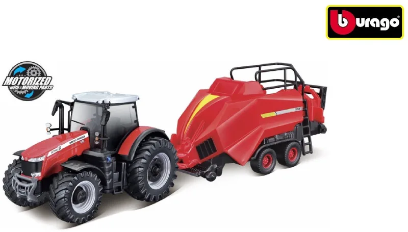 Massey Ferguson 8740S - Modelauto - Schaal 10 CM by Bburago in Red, Black – product photo