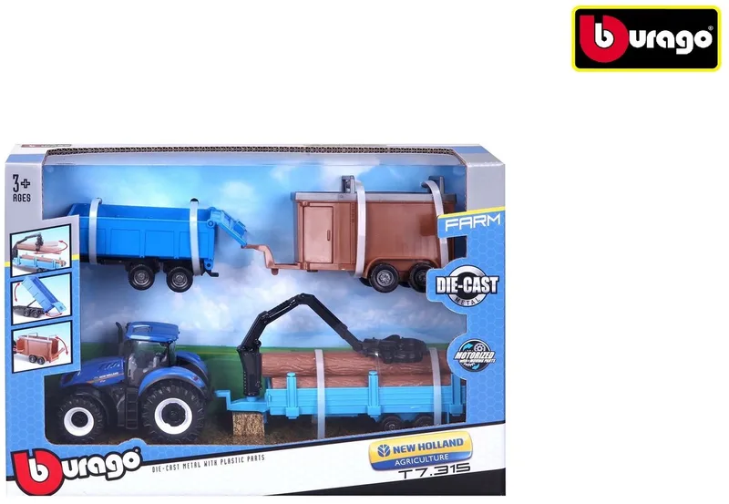 New Holland T7.315 - Modelauto - Schaal 10 CM från Bburago i Blå – produktbild