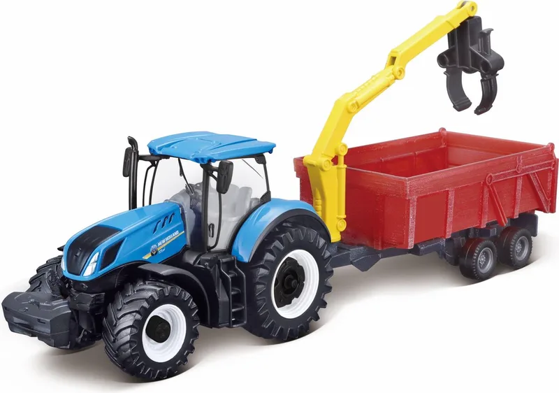 New Holland T7.315 TRACTOR + COMBINANTION TRAILER 10 CM modelauto schaalmodel by Bburago in Multicolour – product photo