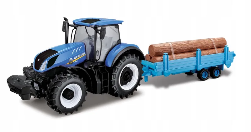 Tractor New Holland T7.315 met aanhanger 1:32 BBURAGO by Bburago in Blue – product photo