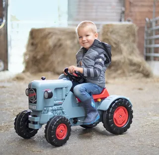 Trettraktor Eicher Diesel ED 16, BxTxH: 46x54x88 cm von BIG in Blau, Rot – Produktfoto 2 von 5