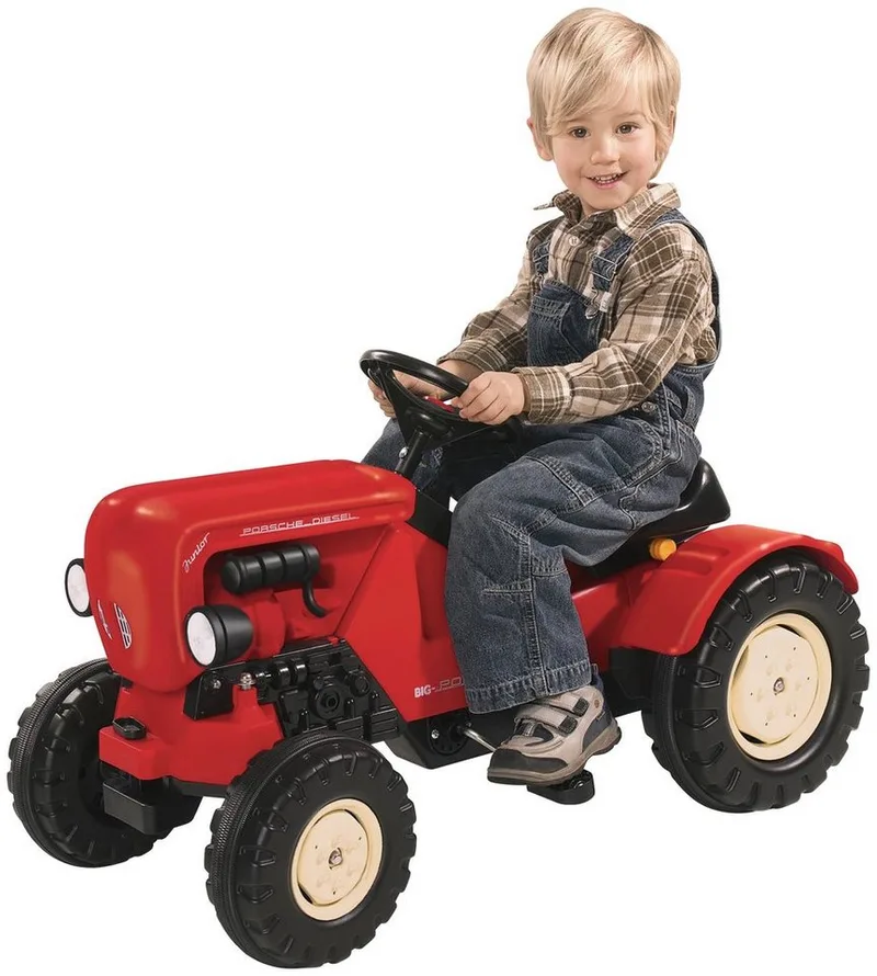 Trettraktor Porsche Diesel-Junior, BxTxH: 46x54x88 cm från BIG i Röd, Svart – produktbild 3 av 4