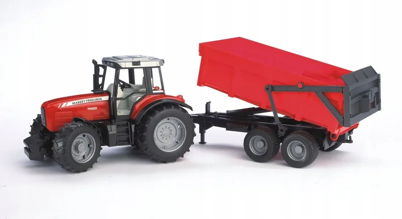Massey Ferguson 7480 mit Wannenkippanhänger – 02045 · 1:16 von Bruder – Produktfoto 1 von 2