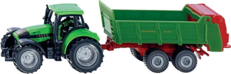 DEUTZ-FAHR with universal Strautmann manure spreader – 1673 fra Siku – produktbillede 1 af 5