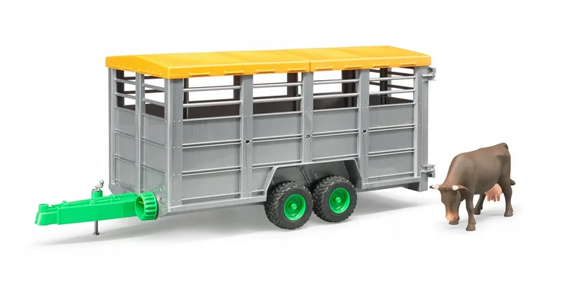 Livestock trailer with 1 cow – 02227 · 1:16 fra Bruder – produktbillede 1 af 4