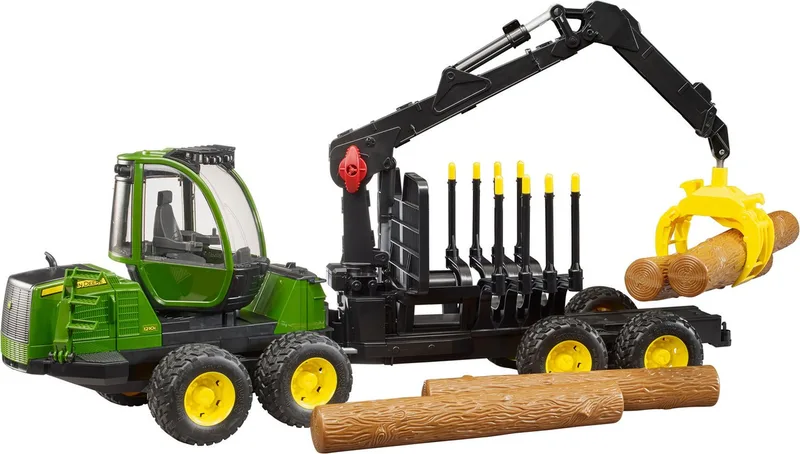 John Deere 1210E Forwarder with 4 trunks and grab – 02133 · 1:16 från Bruder – produktbild 3 av 5