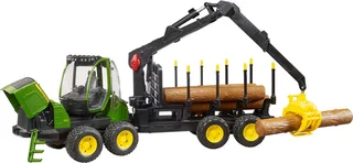 John Deere 1210E Forwarder with 4 trunks and grab – 02133 · 1:16 från Bruder – produktbild 5 av 5