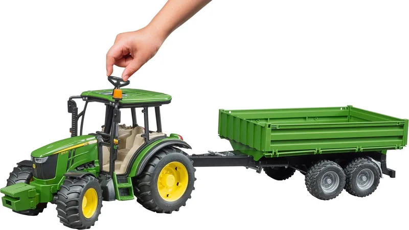 John Deere 5115 M mit Bordwandanhänger – 02108 · 1:16 von Bruder – Produktfoto 4 von 5