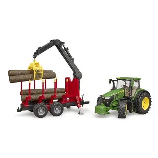 John Deere 7R avec remorque forestière et 4 troncs d’arbre – 03154 · 1:16 de Bruder – photo du produit 2 sur 4