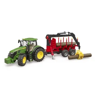 John Deere 7R avec remorque forestière et 4 troncs d’arbre – 03154 · 1:16 de Bruder – photo du produit 3 sur 4