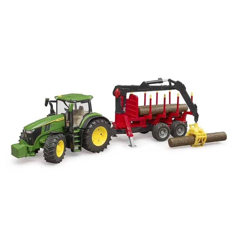 John Deere 7R avec remorque forestière et 4 troncs d’arbre – 03154 · 1:16 de Bruder – photo du produit 3 sur 4