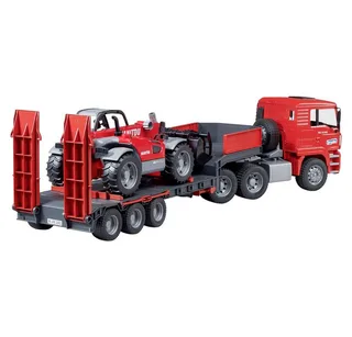 MAN TGA dieplader met Manitou verreiker – 02774 · 1:16 van Bruder – productfoto 5 van 5