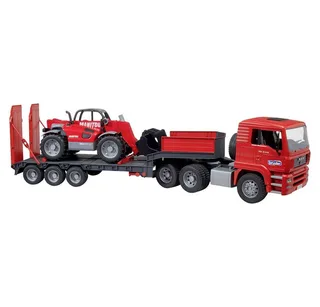 MAN TGA dieplader met Manitou verreiker – 02774 · 1:16 van Bruder – productfoto 2 van 5