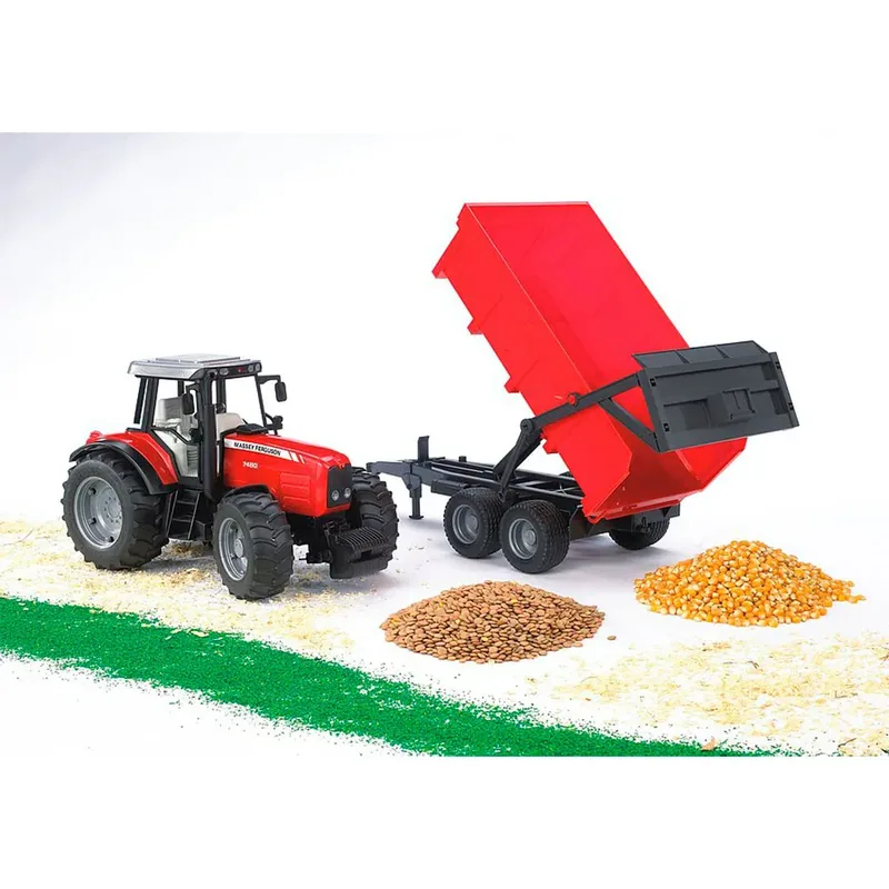 Massey Ferguson 7480 mit Wannenkippanhänger – 02045 · 1:16 von Bruder – Produktfoto 2 von 2