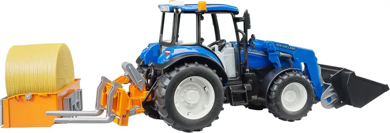 New Holland T5. 120 avec chargeur avant, coffre de chargement et fourches – 02187 · 1:16 de Bruder – photo du produit 2 sur 2