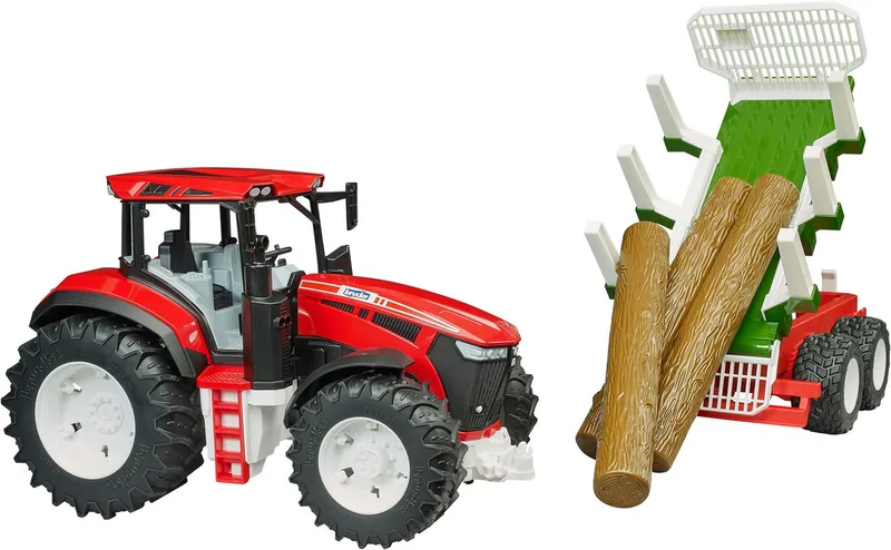 Tracteur ROADMAX avec remorque forestière et 3 troncs d’arbre – 03453 de Bruder – photo du produit 3 sur 3