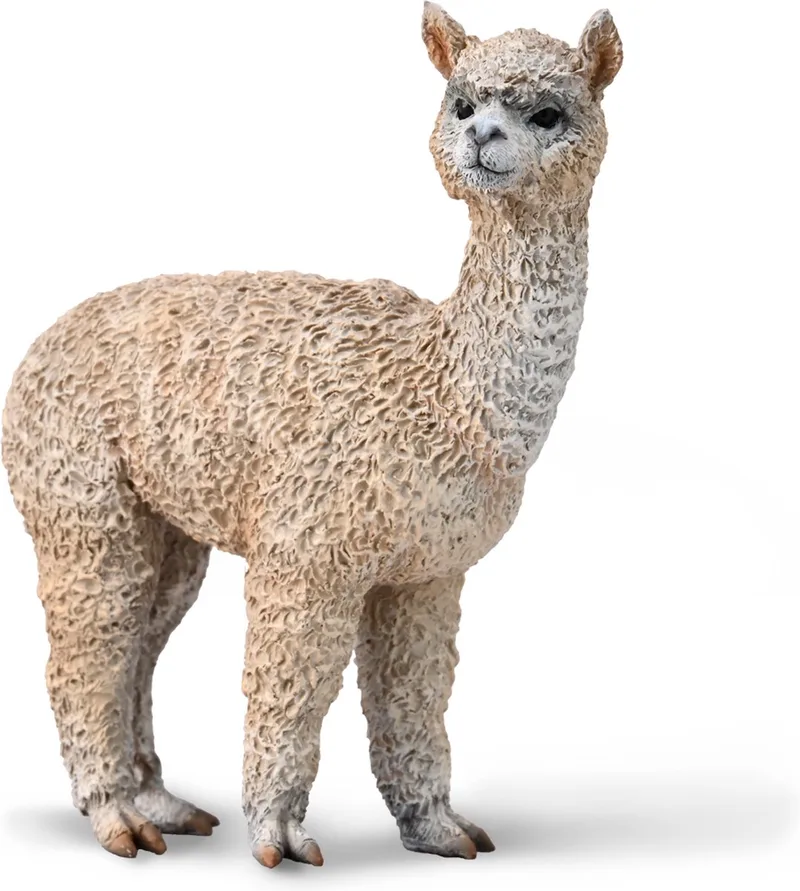 Figurine - Alpaca - (M) - Boerderijdieren - Handgeschilderd - Miniatuur från Collecta i Brun – produktbild