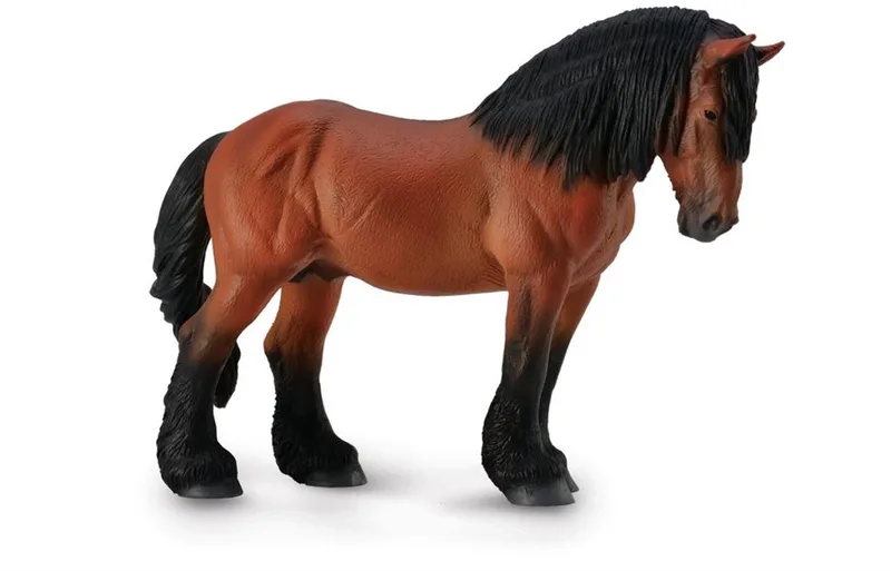 Figurine - Ardenner Hengst Bay - (Xl) - Paarden - Handgeschilderd - Miniatuur van Collecta in Bruin – productfoto