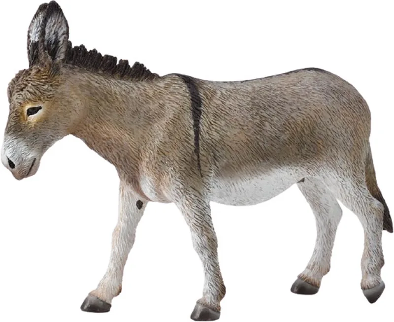 Figurine - Ezel - (L) - Boerderijdieren - Handgeschilderd - Miniatuur van Collecta in Grijs – productfoto