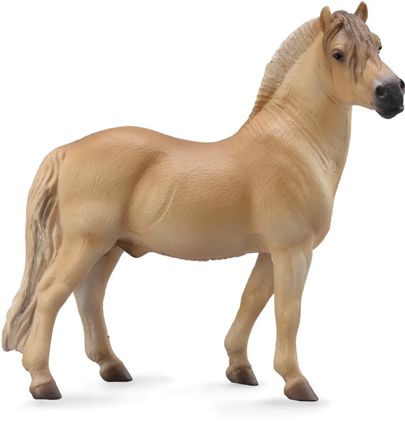 Figurine - Fjord Hengst - (Xl) - Paarden - Handgeschilderd - Miniatuur van Collecta in Bruin – productfoto