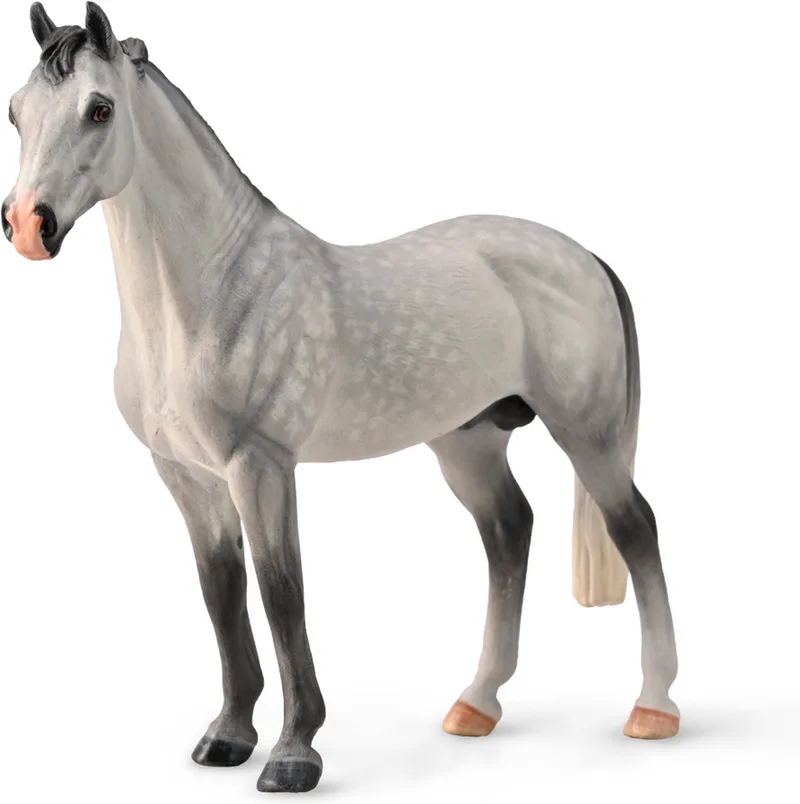 Figurine - Hannoveraan Hengst - 1:20 - Paarden - Handgeschilderd - Miniatuur de Collecta en Gris – photo du produit