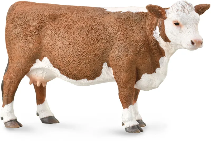 Figurine - Hereford Koe - (L) - Boerderijdieren - Handgeschilderd - Miniatuur von Collecta in Braun – Produktfoto
