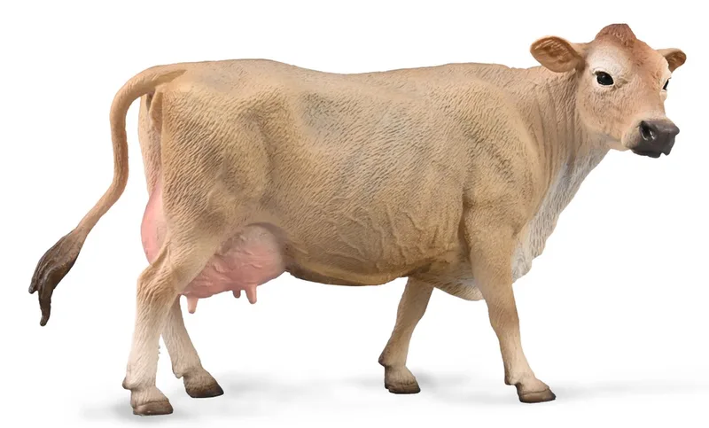 Figurine - Jersey Koe - (L) - Boerderijdieren - Handgeschilderd - Miniatuur från Collecta i Brun – produktbild