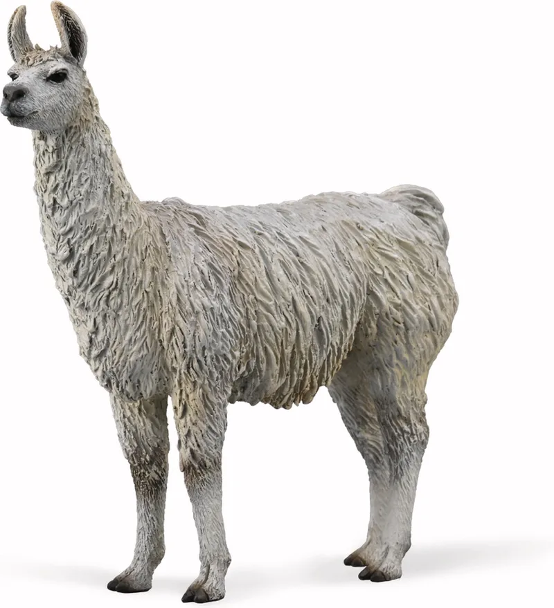 Figurine - Lama - (M) - Boerderijdieren - Handgeschilderd - Miniatuur von Collecta in Grau – Produktfoto