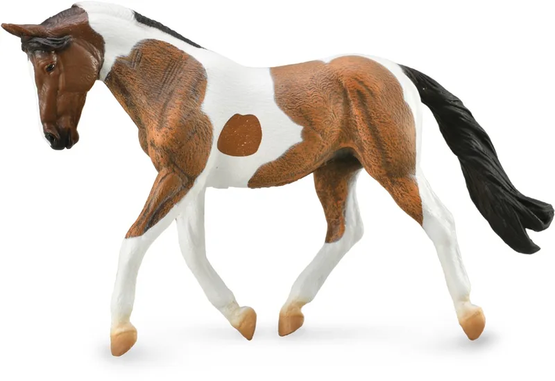 Figurine - Pinto Merrie Voskleurig - (Xl) - Paarden - Handgeschilderd - Miniatuur fra Collecta i Brun – produktbillede