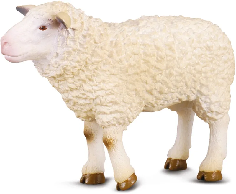 Figurine - Schaap - (M) - Boerderijdieren - Handgeschilderd - Miniatuur von Collecta in Weiß – Produktfoto