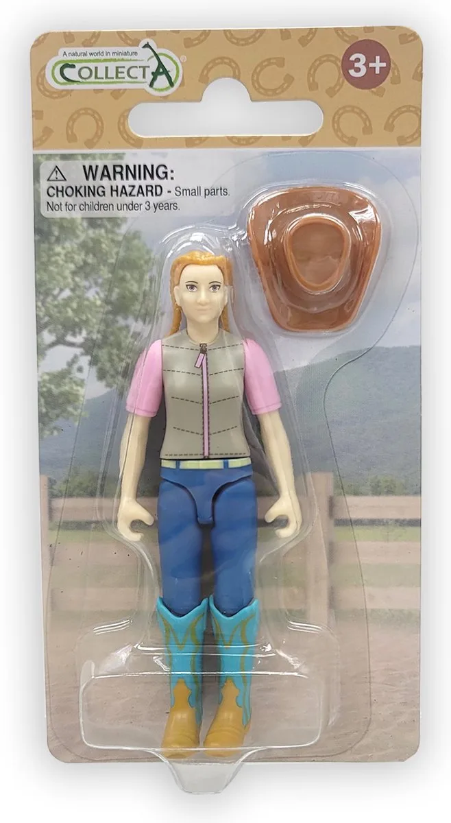 Figurine Set - Hobby Ruiter Met Cowgirl Hoed - Paarden - Handgeschilderd - Miniatuur van Collecta in Meerkleurig – productfoto