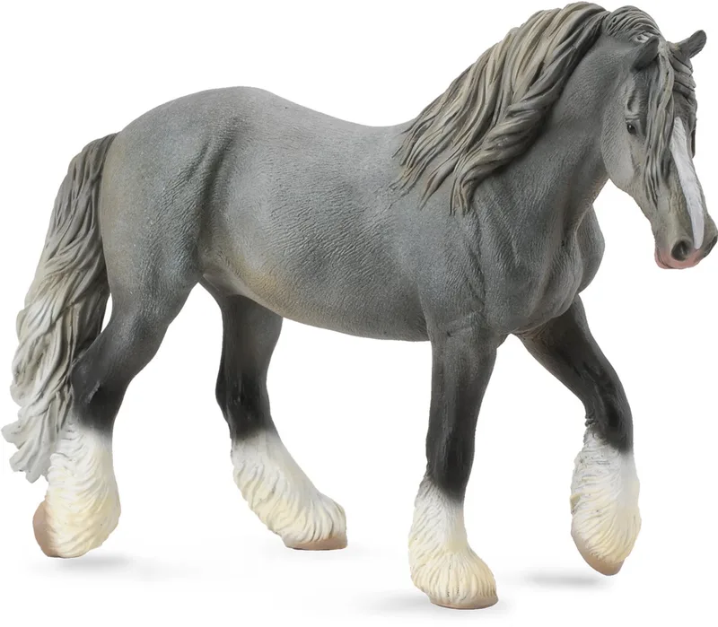 Figurine - Shire Horse Merrie Grijs - (Xl) - Paarden - Handgeschilderd - Miniatuur von Collecta in Grau – Produktfoto