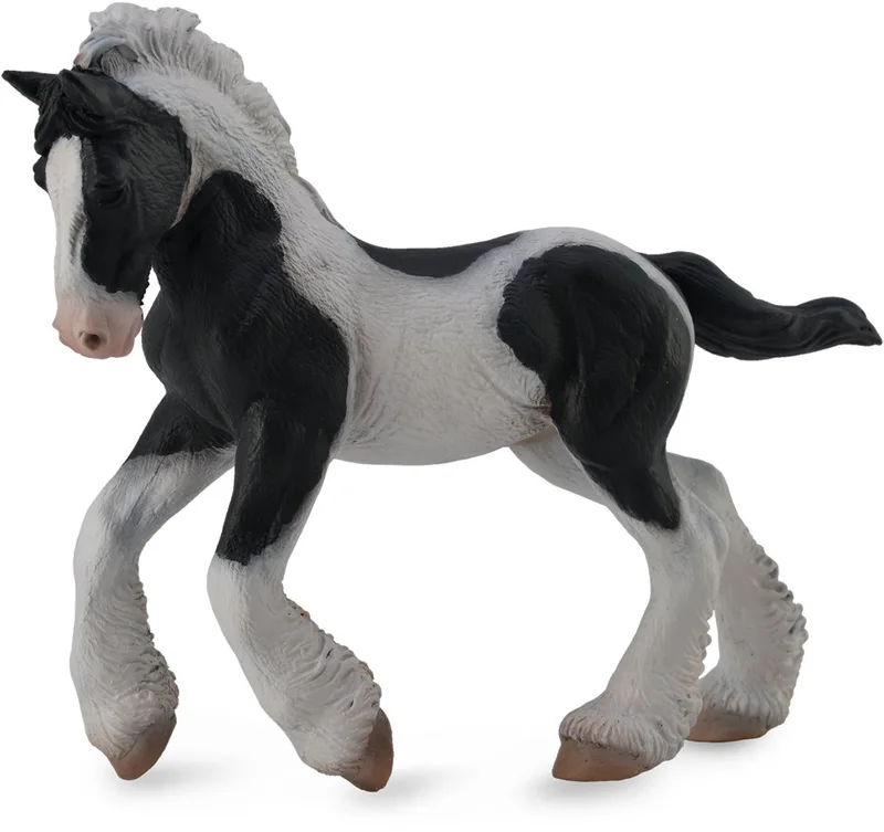 Figurine - Tinker Veulen Zwart-Wit - (M) - Paarden - Handgeschilderd - Miniatuur by Collecta in Black – product photo