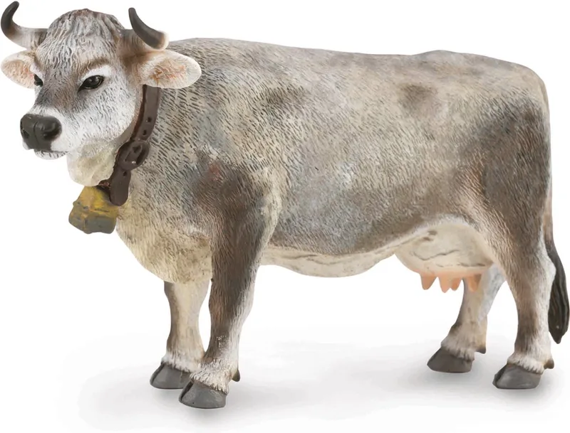 Figurine - Tyrools Grijs Vee - (L) - Boerderijdieren - Handgeschilderd - Miniatuur von Collecta in Grau – Produktfoto