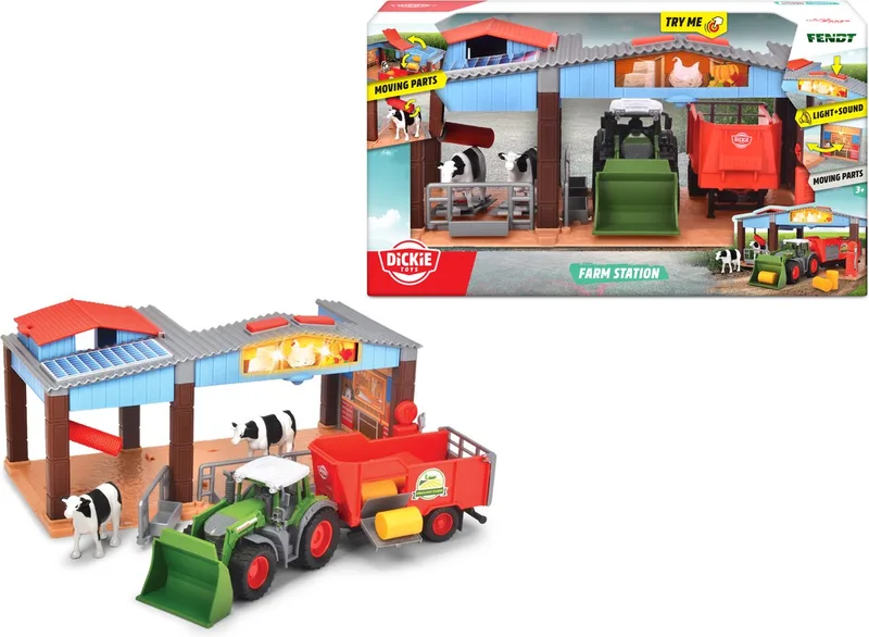 Boerderij - Tractor met Trailer - 30cm - Speelgoedboerderij by Dickie Toys in Green – product photo 1 of 5