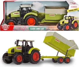 Claas - Tractor & Aanhangwagen - 57 cm - Speelgoedvoertuig von Dickie Toys in Grün – Produktfoto 1 von 5
