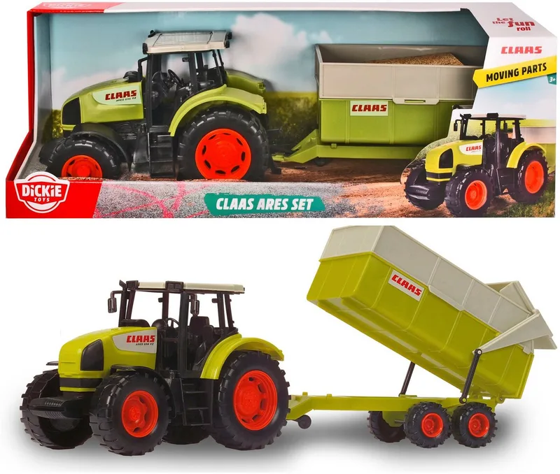 Claas - Tractor & Aanhangwagen - 57 cm - Speelgoedvoertuig von Dickie Toys in Grün – Produktfoto 2 von 5