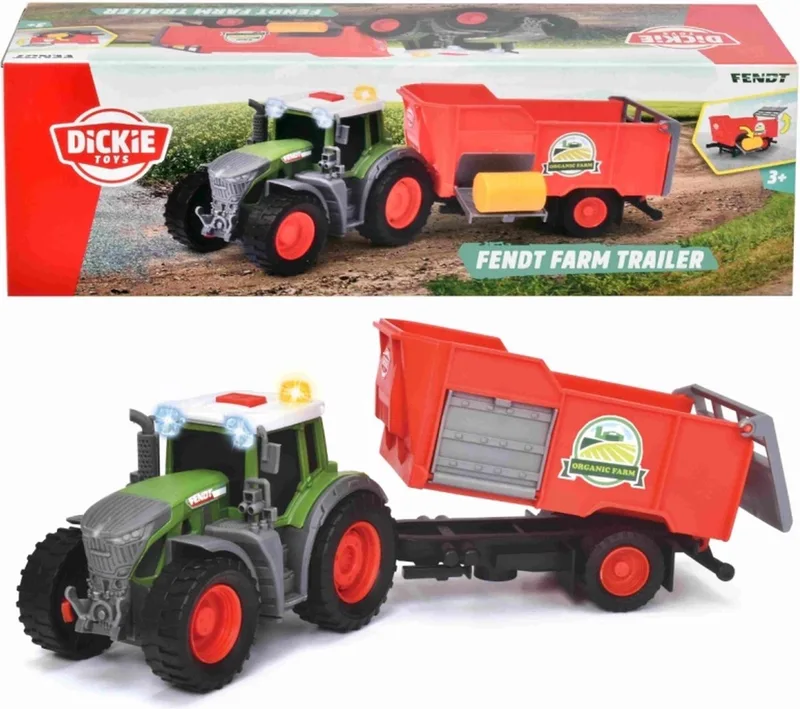 Fendt Tractor met Aanhanger + Licht en Geluid de Dickie Toys – photo du produit