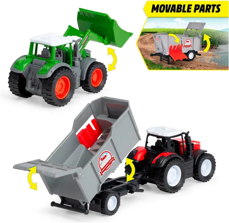 Spielzeug-Traktor Farm Set, (Set, 3-tlg) från Dickie Toys i Grön, Röd – produktbild 3 av 5