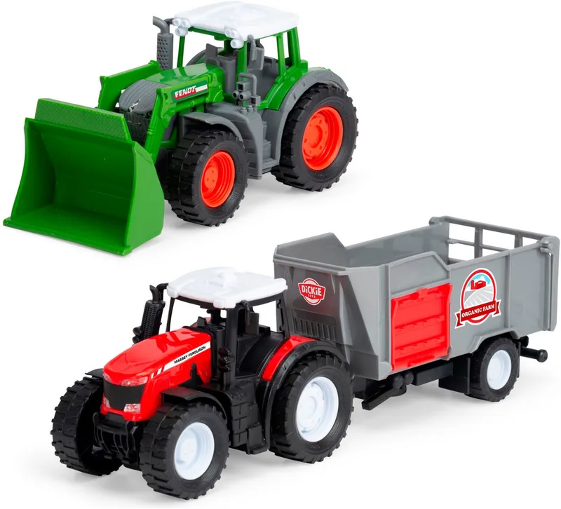 Spielzeug-Traktor Farm Set, (Set, 3-tlg) från Dickie Toys i Grön, Röd – produktbild 2 av 5