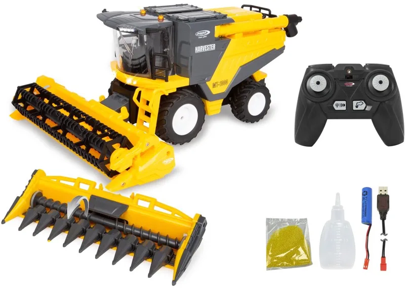 Véhicule agricole RC 405310 Moissonneuse-batteuse RC MT-1000 pour blé et maïs avec fumée et grains de jeu, 2,4GHz, prêt à rouler, 1:24 de Jamara en Jaune – photo du produit 1 sur 5