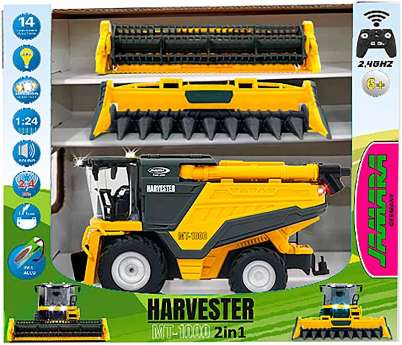 Véhicule agricole RC 405310 Moissonneuse-batteuse RC MT-1000 pour blé et maïs avec fumée et grains de jeu, 2,4GHz, prêt à rouler, 1:24 de Jamara en Jaune – photo du produit 2 sur 5