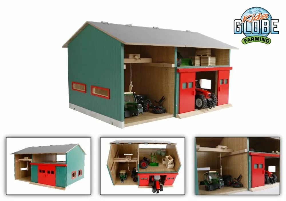 Kids Globe Workshop with Storage and Red Doors 1:32 41x54x32cm fra Kids Globe – produktbillede