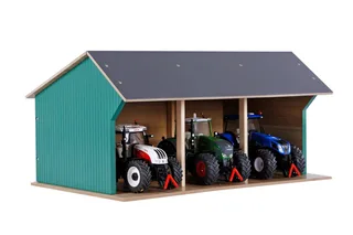 Hangar agricole 1:32 de Kids Globe en Vert – photo du produit 2 sur 5