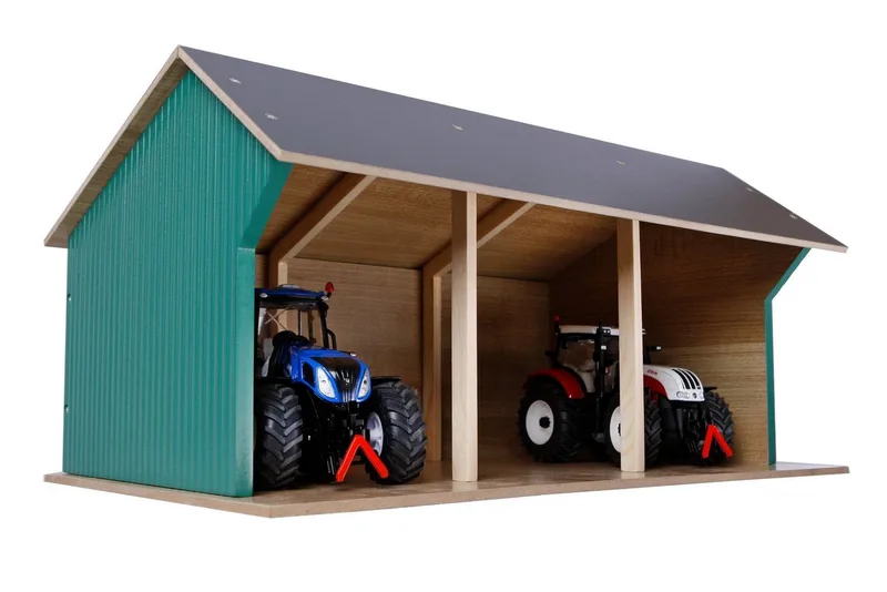 Hangar agricole 1:32 de Kids Globe en Vert – photo du produit 5 sur 5