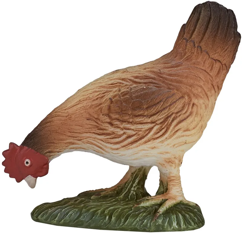 Farmland Eating Chicken von Mojo in Braun, Rot – Produktfoto