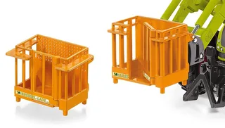 3661 FARMER Bressel und Lade Frontlader Anbaugeräte, Modellfahrzeug von Siku in Orange – Produktfoto 5 von 5